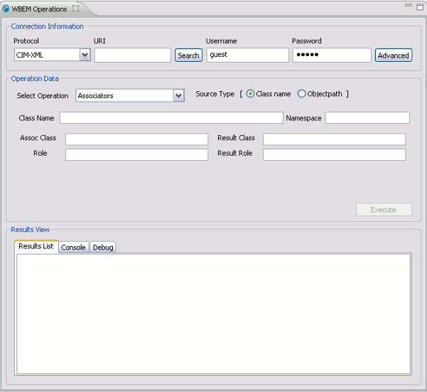 WBEM Operations Tool screenshot